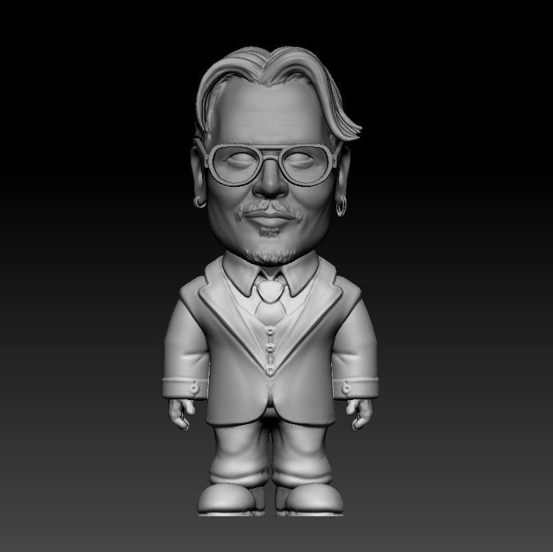 Jhonny Depp - Cartoon Figure 3D print model_1