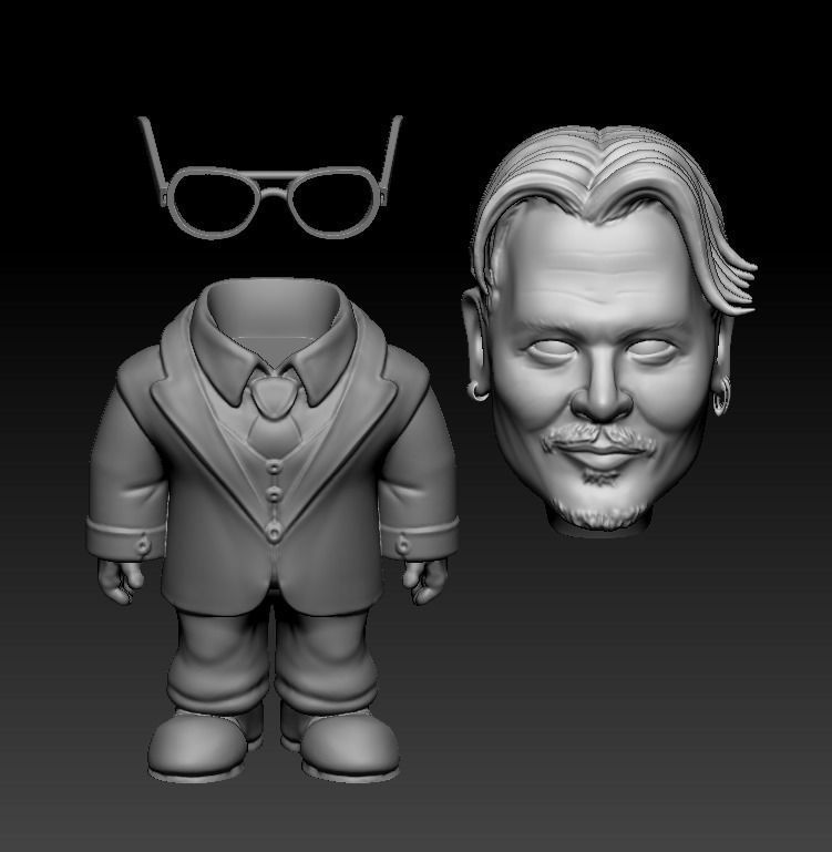Jhonny Depp - Cartoon Figure 3D print model_4