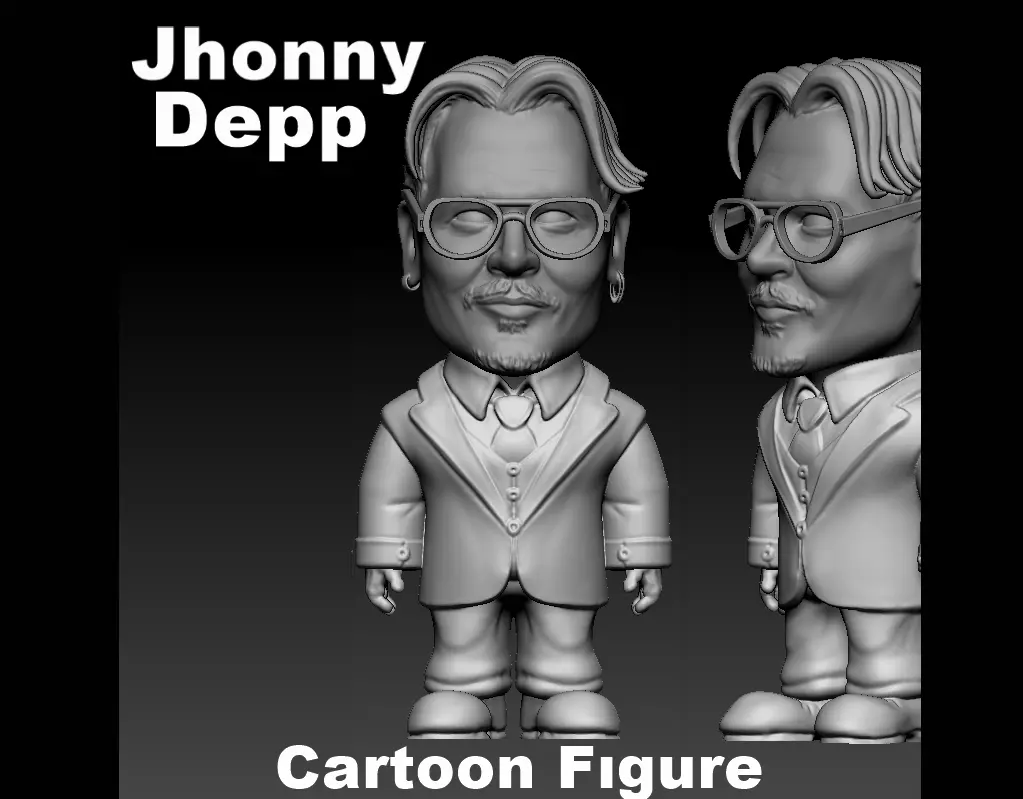 Jhonny Depp - Cartoon Figure 3D print model_0