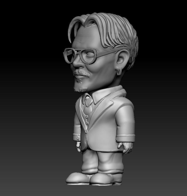 Jhonny Depp - Cartoon Figure 3D print model_2