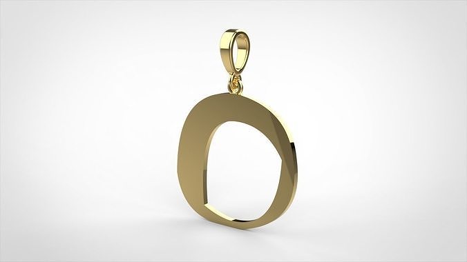pendant alphapet zaiedsloppy O medium  3D print model