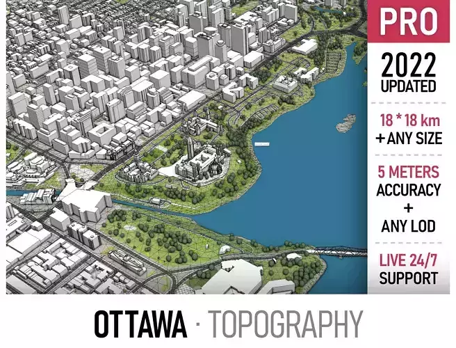 Ottawa Low-poly 3D model