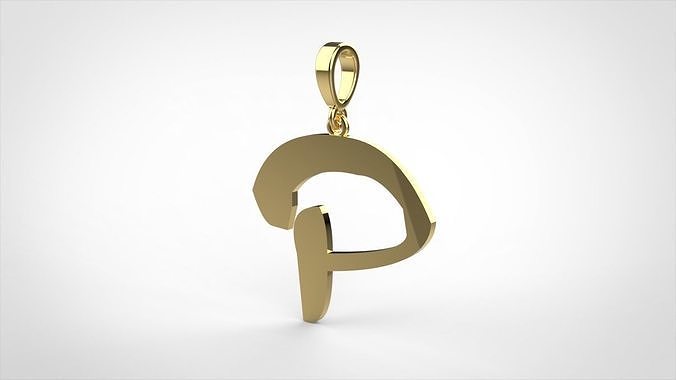pendant alphapet zaiedsloppy P medium  3D print model