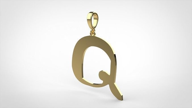 pendant alphapet zaiedsloppy Q medium  3D print model
