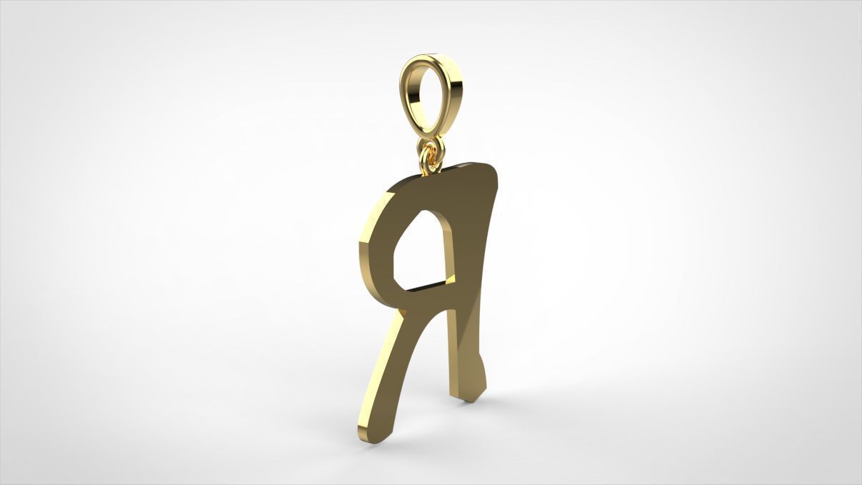 pendant alphapet zaiedsloppy R medium  3D print model_5