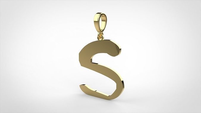 pendant alphapet zaiedsloppy S medium  3D print model