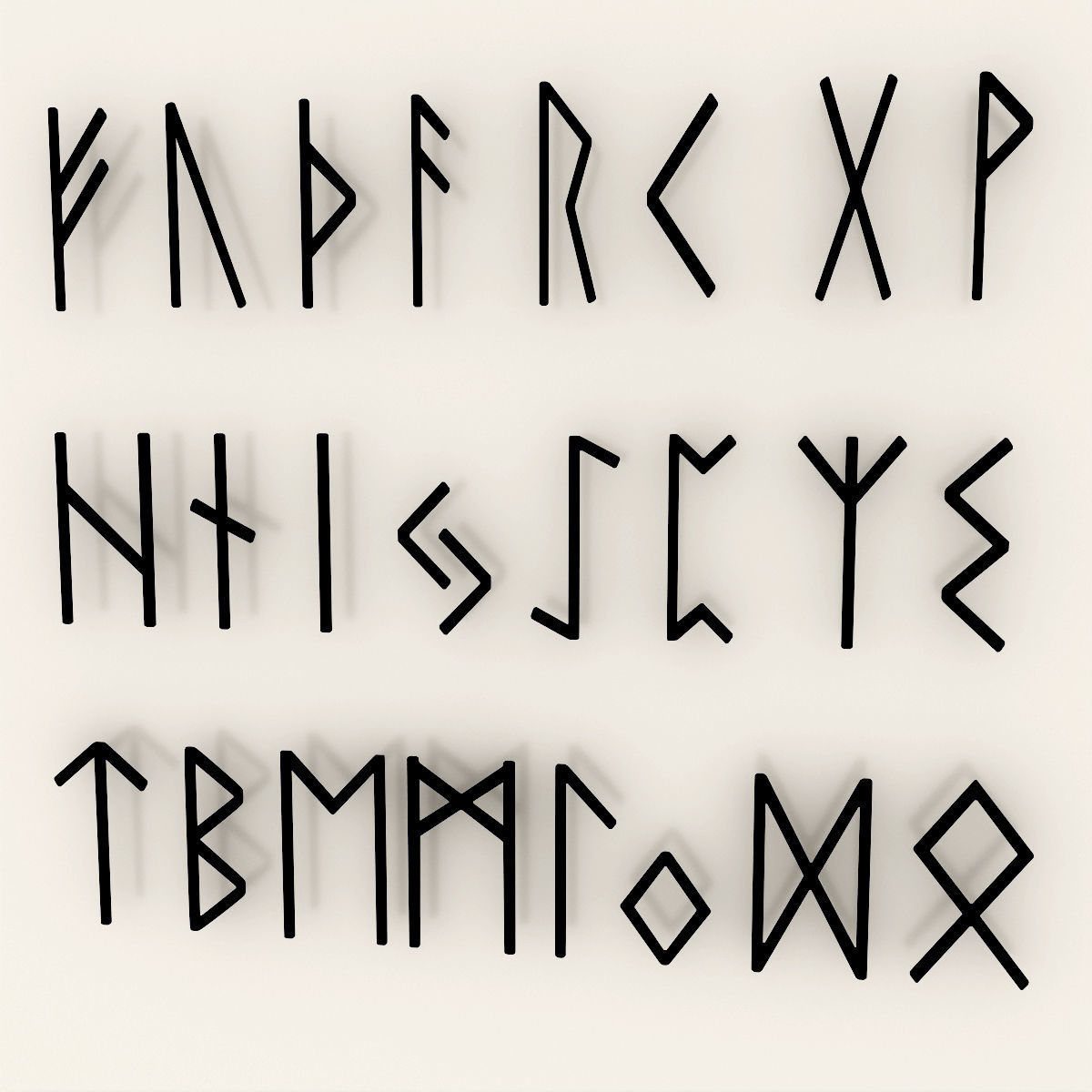 Runes Alphabet 3D model_1