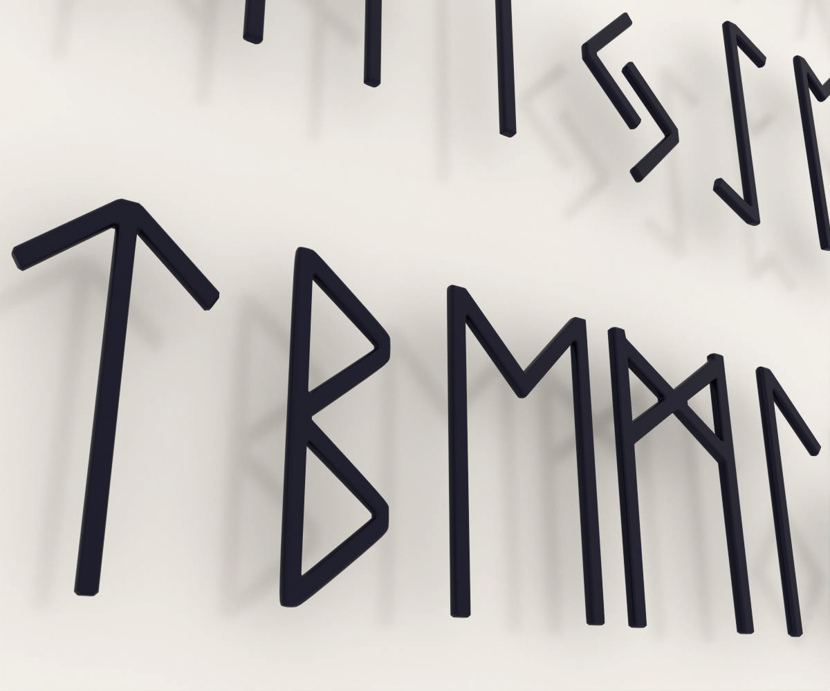 Runes Alphabet 3D model_2