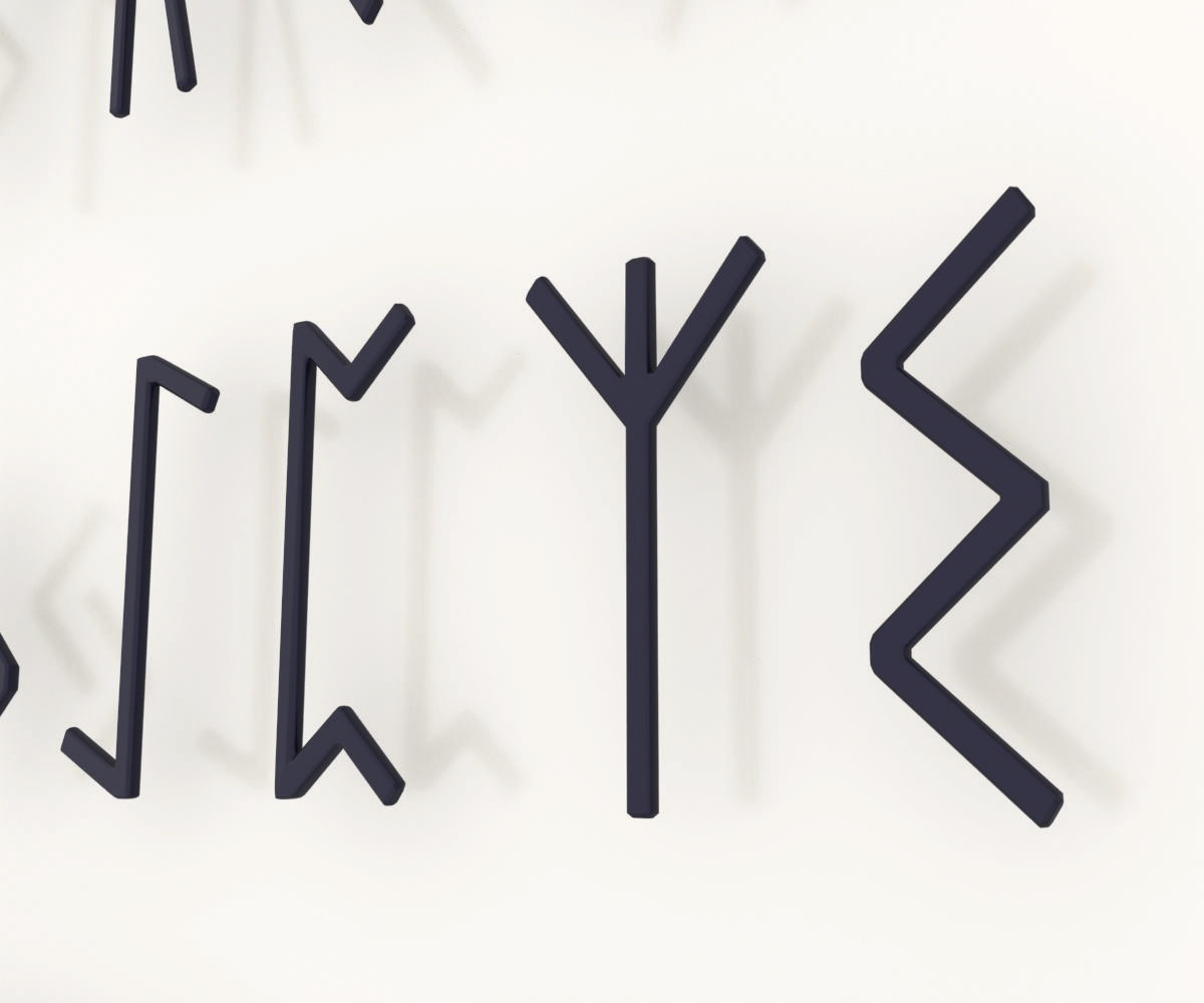 Runes Alphabet 3D model_4