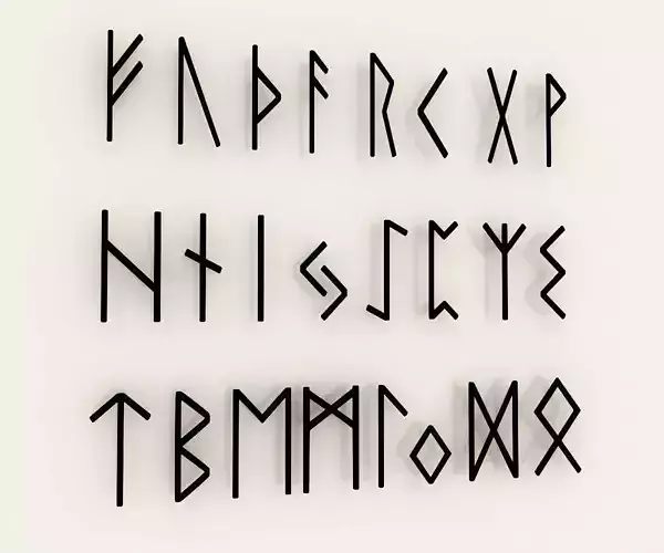 Runes Alphabet 3D model Runes Alphabet 3D model
