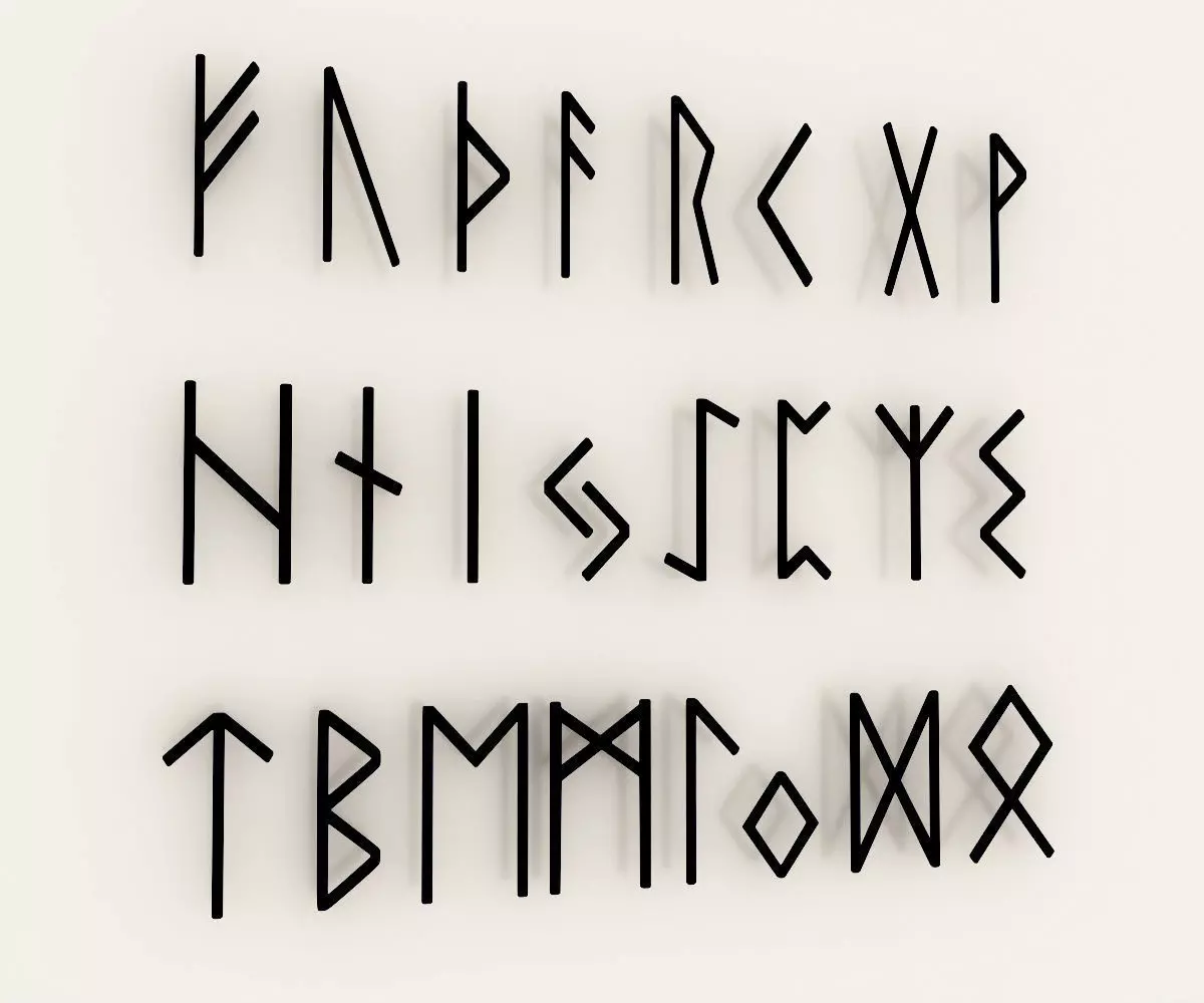 Runes Alphabet 3D model_0