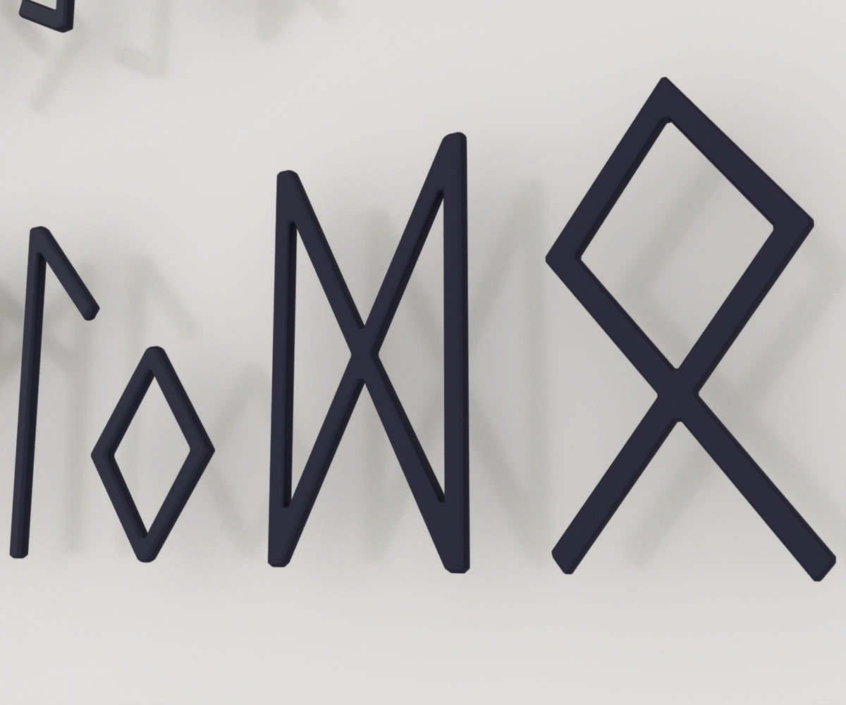 Runes Alphabet 3D model_5