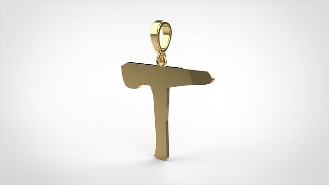 pendant alphapet zaiedsloppy T medium  3D print model