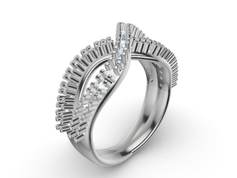 wavy diamond ring stl verified 3D print model_11