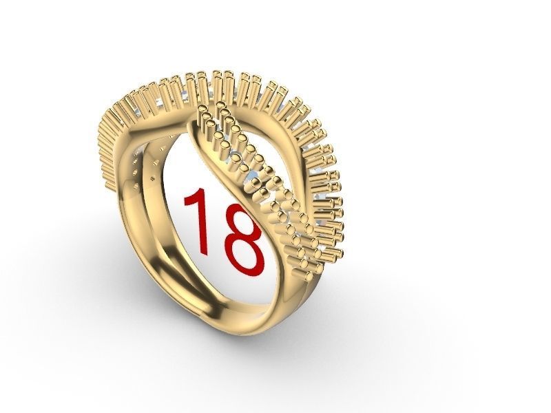 wavy diamond ring stl verified 3D print model_21