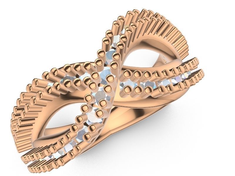 wavy diamond ring stl verified 3D print model_1