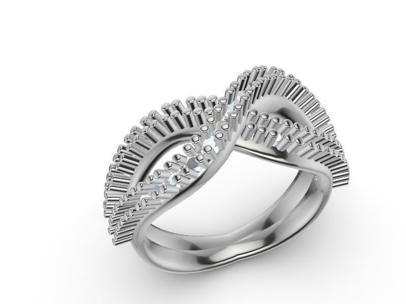 wavy diamond ring stl verified 3D print model_10