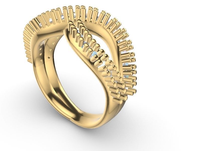wavy diamond ring stl verified 3D print model_17