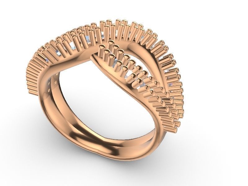 wavy diamond ring stl verified 3D print model_15