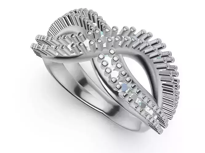 wavy diamond ring stl verified