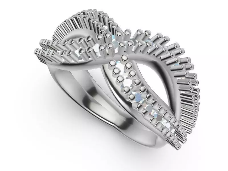 wavy diamond ring stl verified 3D print model_0