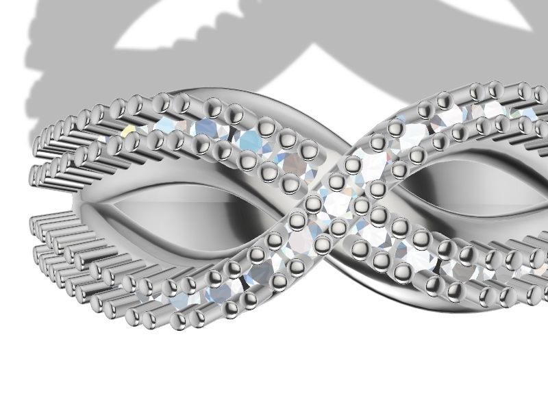 wavy diamond ring stl verified 3D print model_2