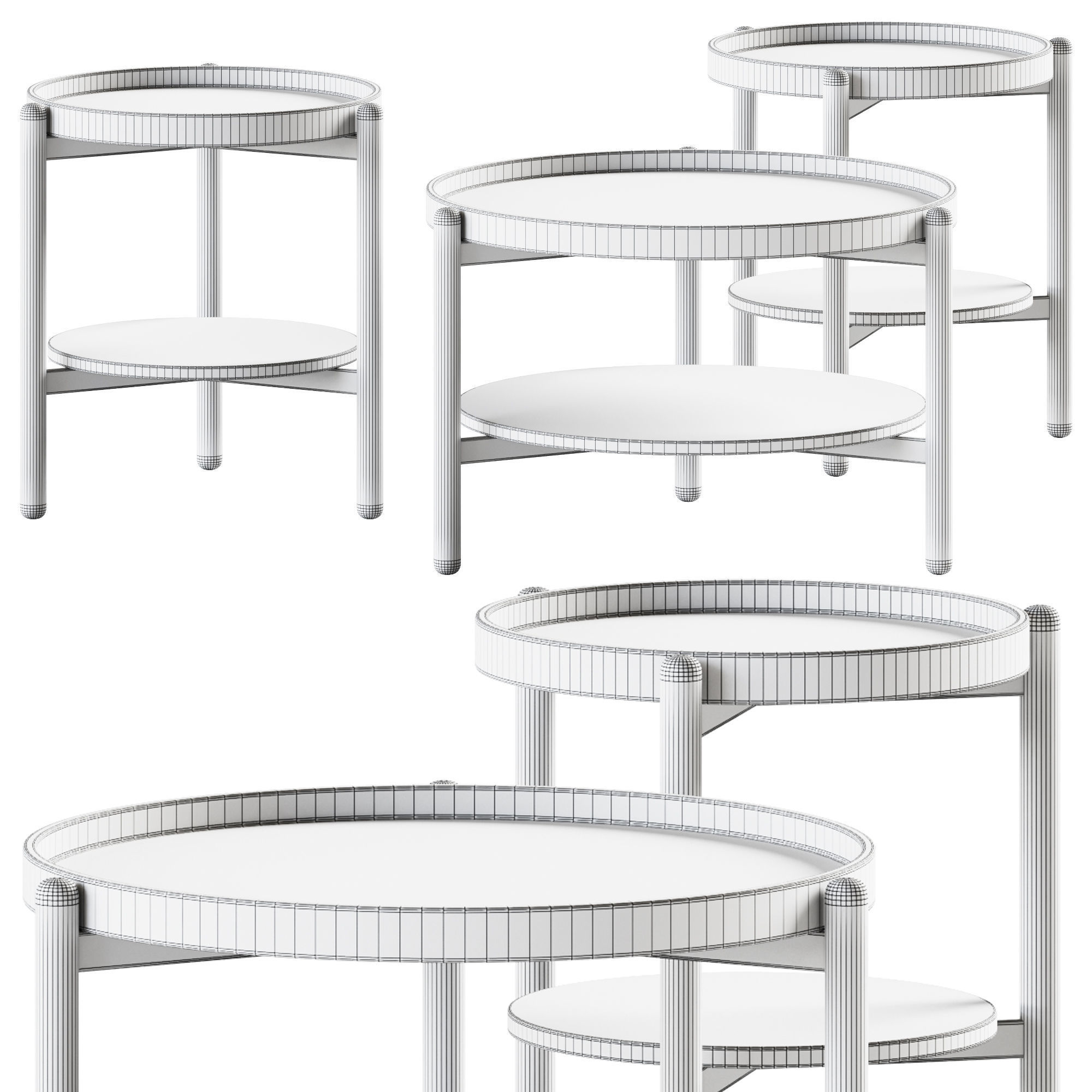 Vittorio Coffee Tables by Meridiani 3D model_1