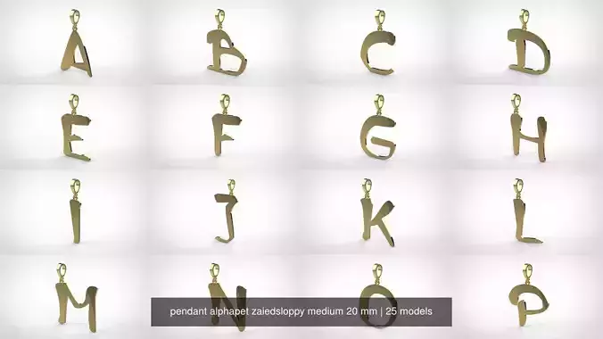 pendant alphapet zaiedsloppy medium 20 mm