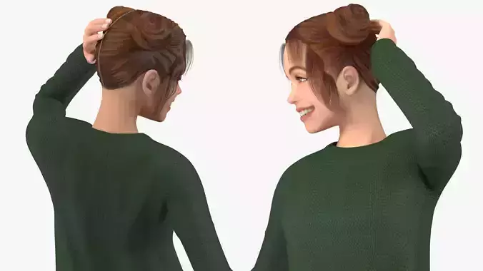 Urban Style Young Woman Rigged for Maya