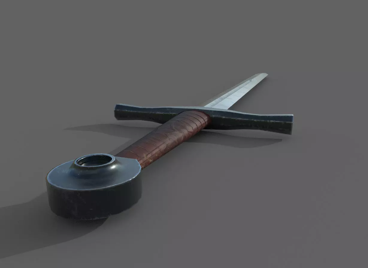 Templar Sword Free low-poly 3D model