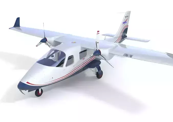 Aircraft Electric NASA Maxwell X-57 Mod II with Interior 3D model