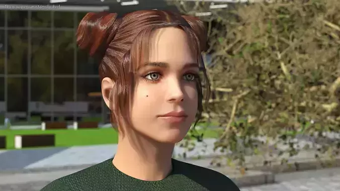 Urban Style Young Woman Rigged for Cinema 4D