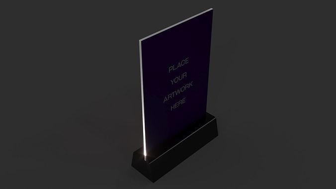 Lit Acrylic Tent Card Low-poly 3D model