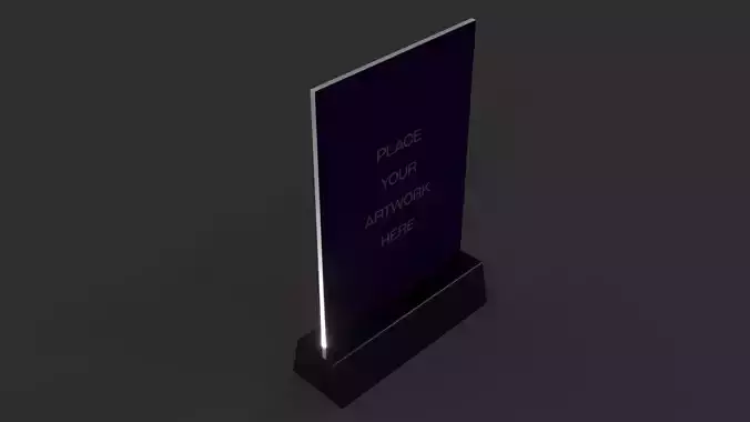 Lit Acrylic Tent Card Low-poly 3D model