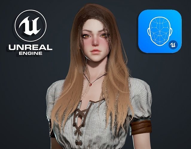 Medieval Lady - Game Ready Low-poly 3D model