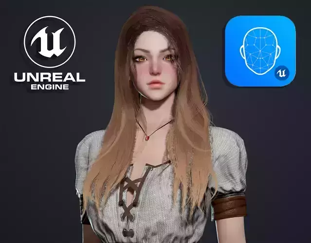 Medieval Lady - Game Ready Low-poly 3D model