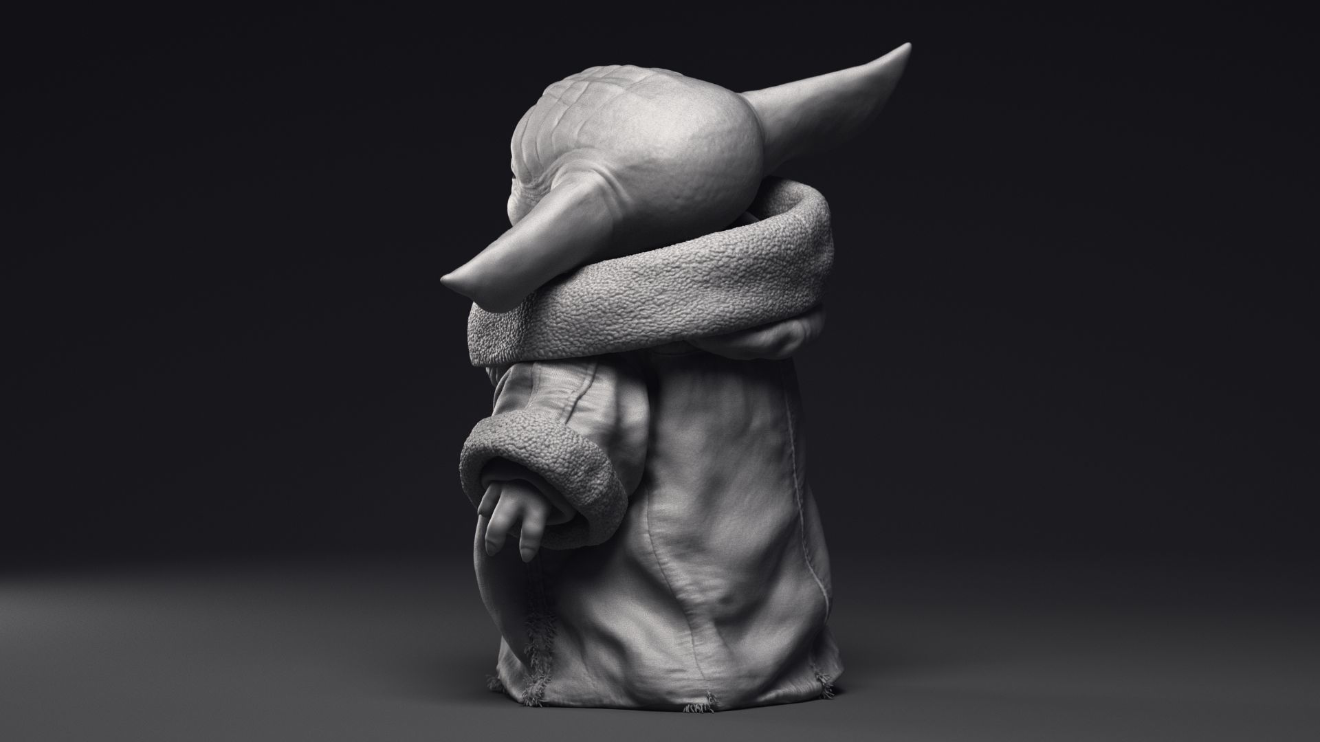 GROGU Baby Yoda Using the Force Printable 3D Model 3D print model_17