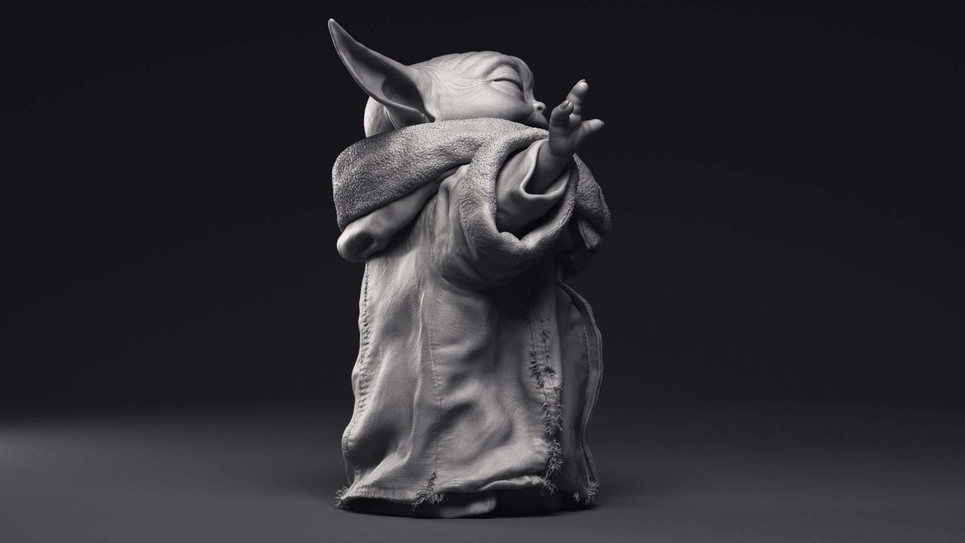 GROGU Baby Yoda Using the Force Printable 3D Model 3D print model_23