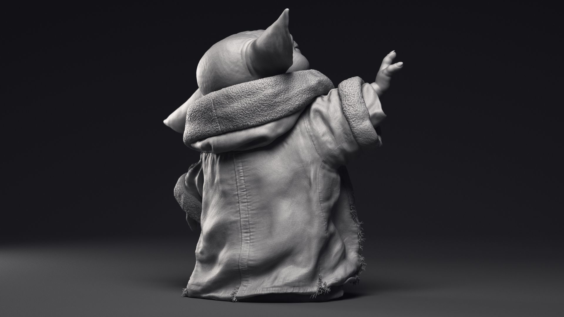 GROGU Baby Yoda Using the Force Printable 3D Model 3D print model_21