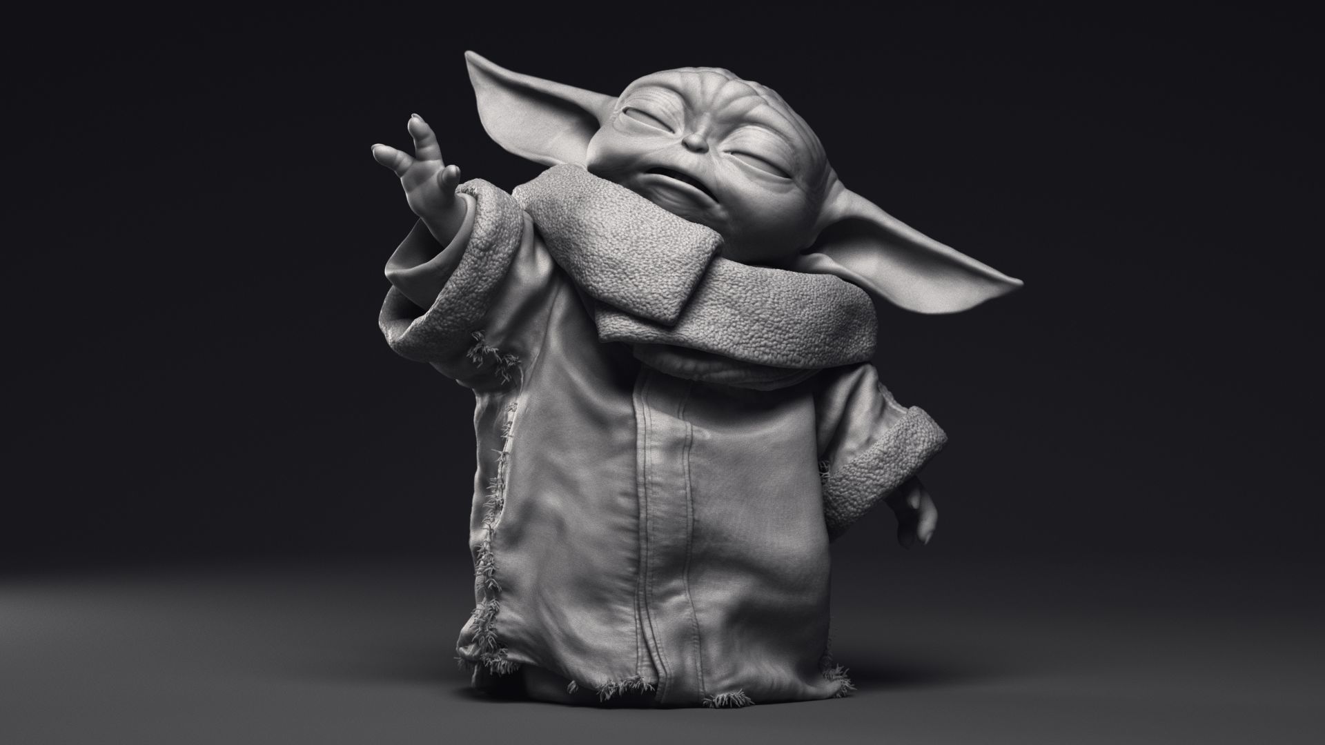 GROGU Baby Yoda Using the Force Printable 3D Model 3D print model_12