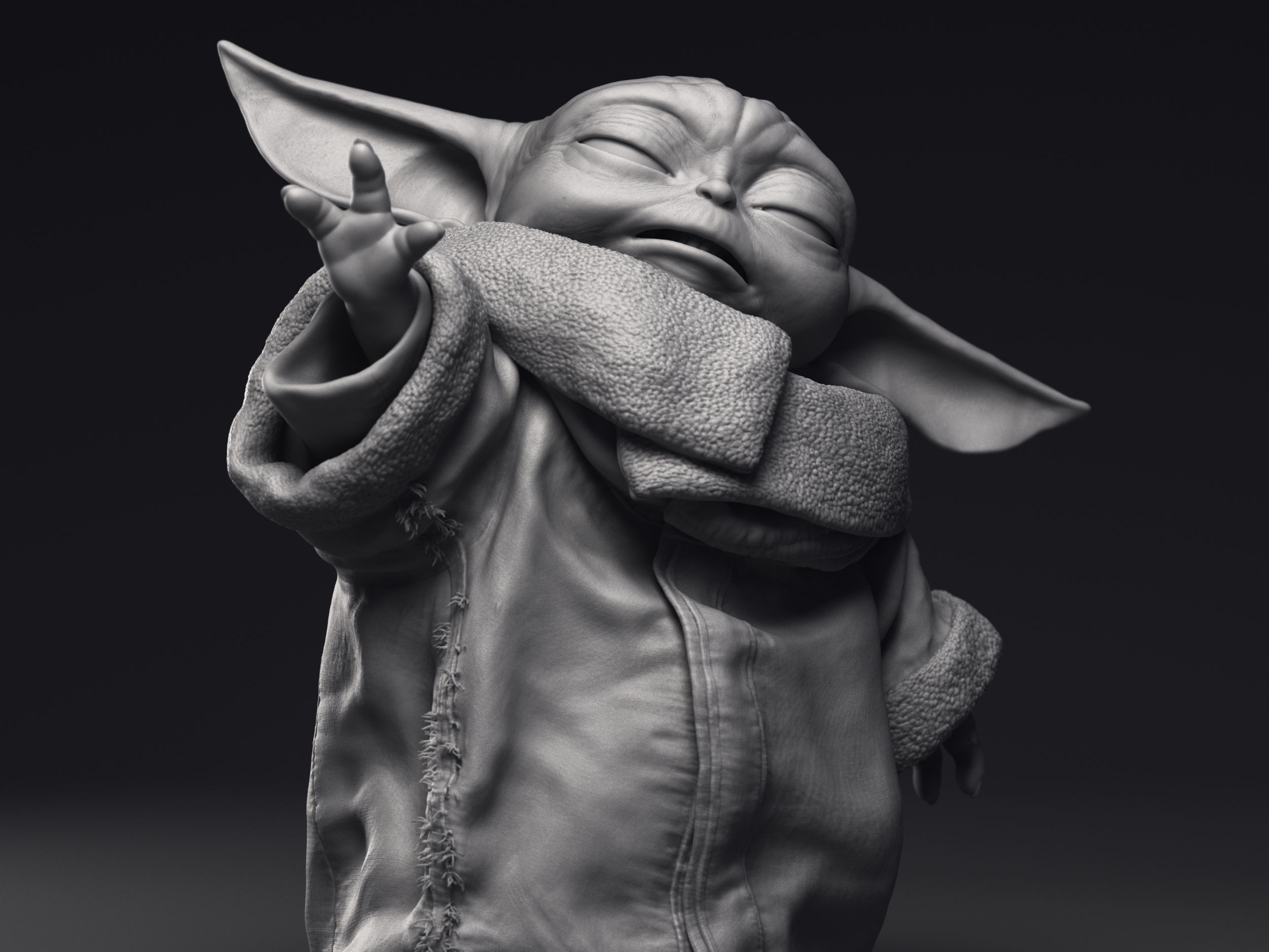 GROGU Baby Yoda Using the Force Printable 3D Model 3D print model_6
