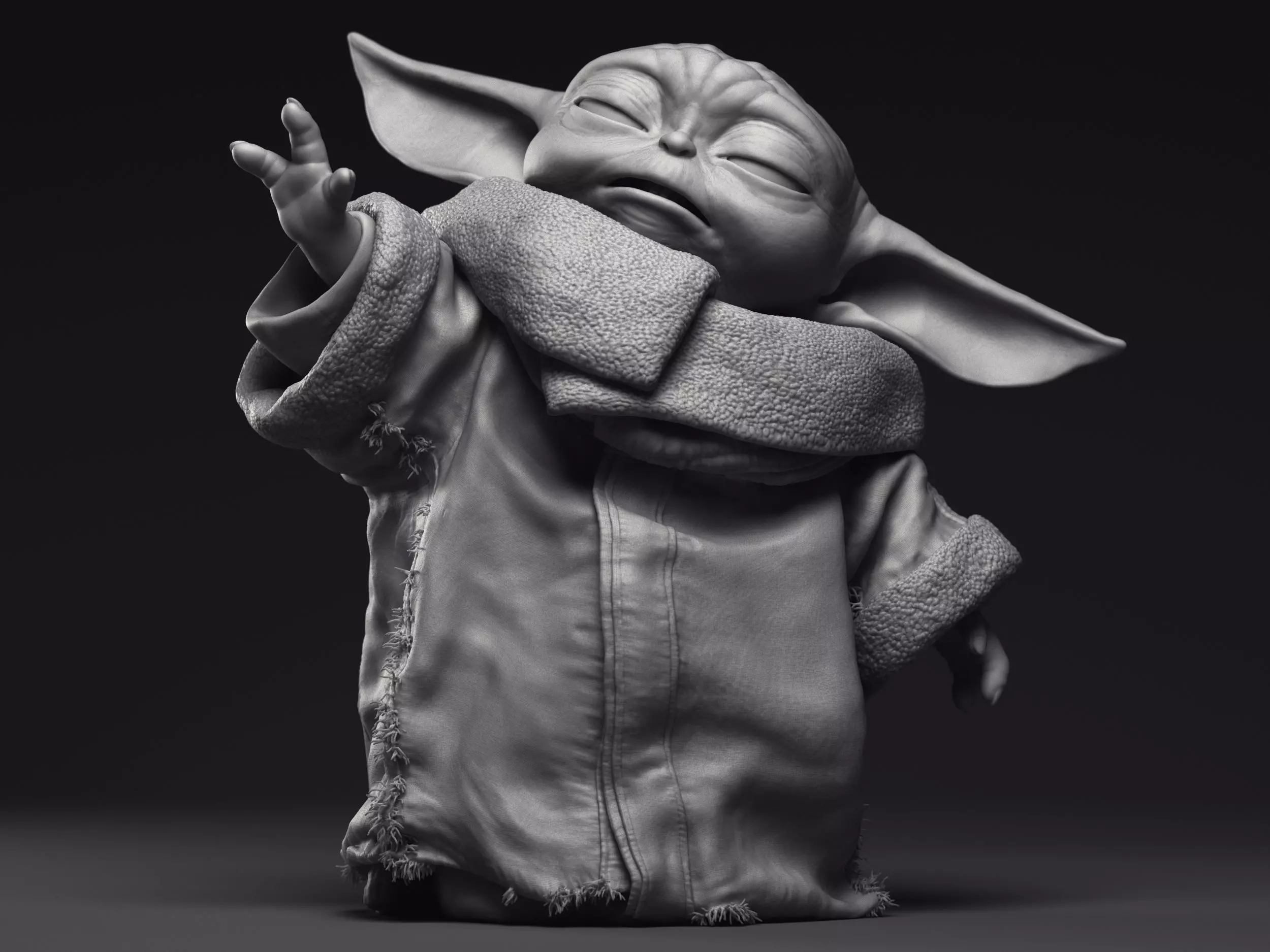 GROGU Baby Yoda Using the Force Printable 3D Model 3D print model_0