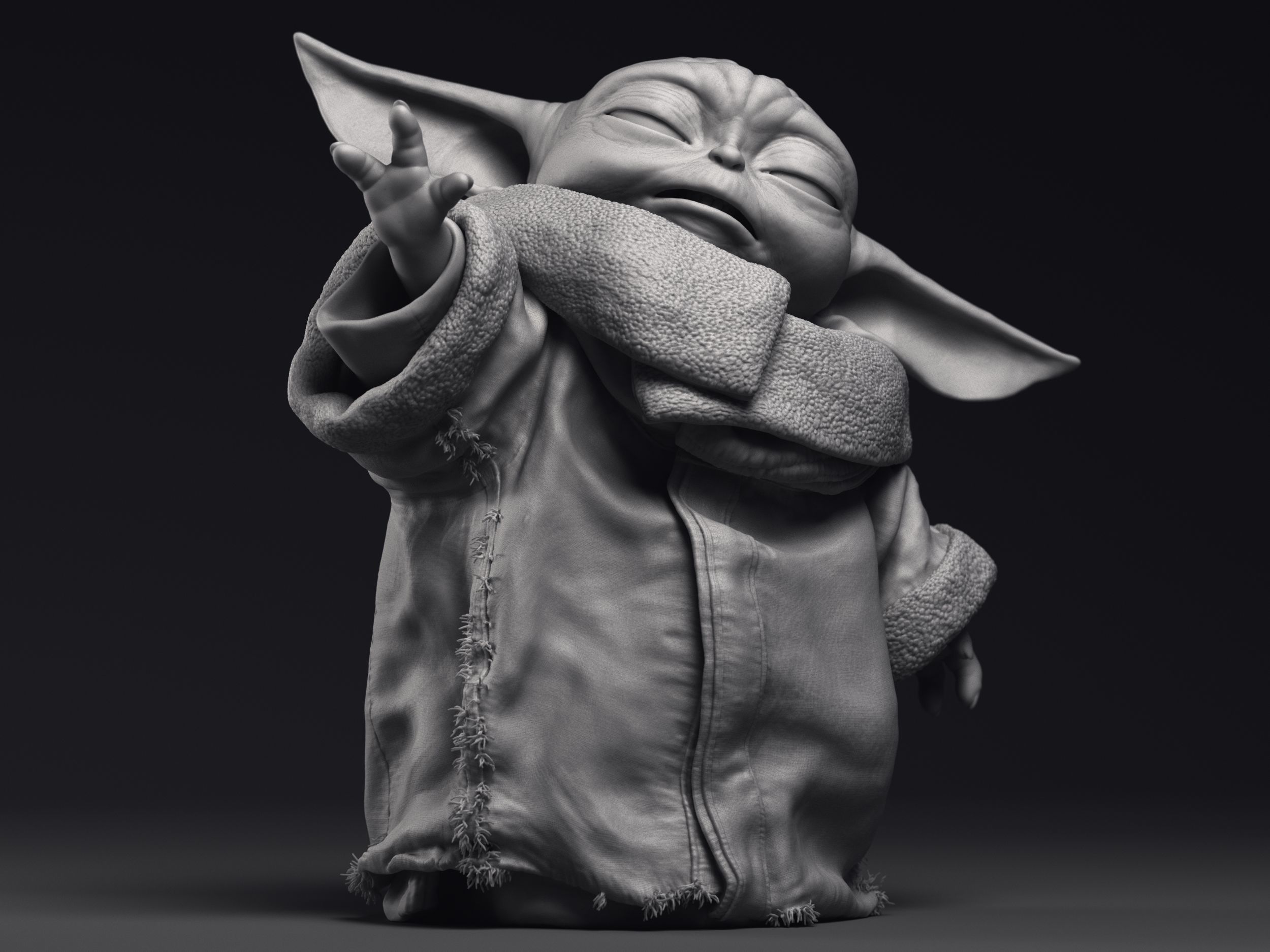 GROGU Baby Yoda Using the Force Printable 3D Model 3D print model_2