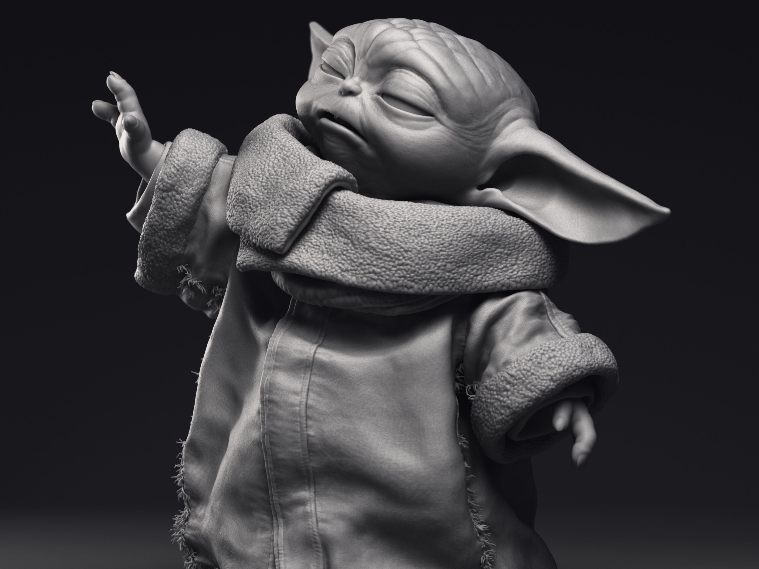 GROGU Baby Yoda Using the Force Printable 3D Model 3D print model_5