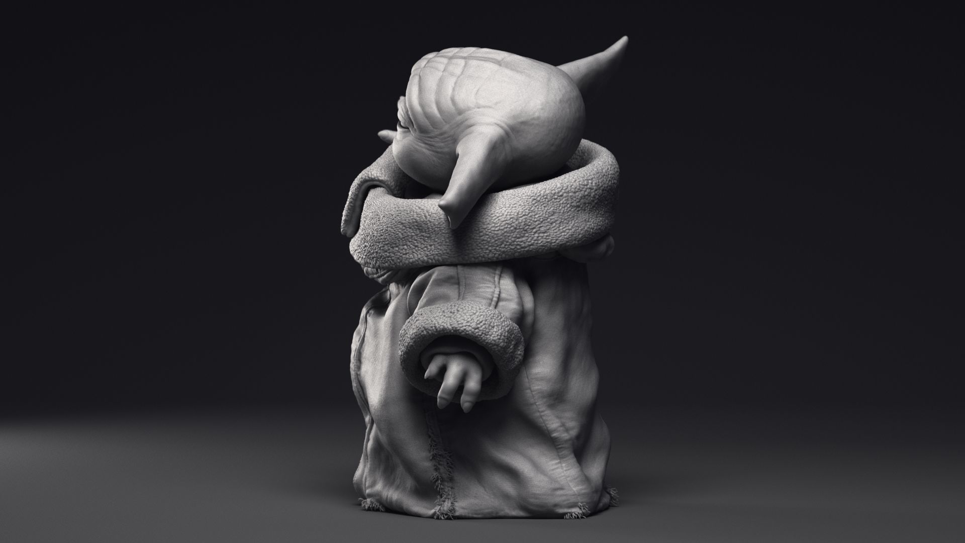 GROGU Baby Yoda Using the Force Printable 3D Model 3D print model_16