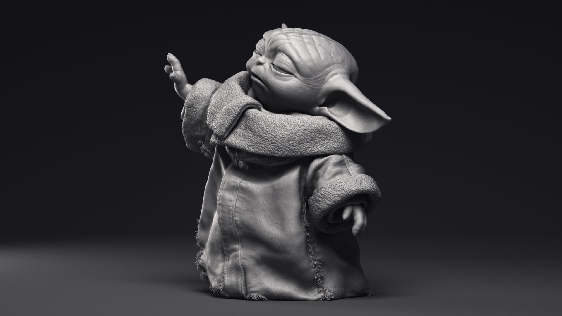 GROGU Baby Yoda Using the Force Printable 3D Model 3D print model_14