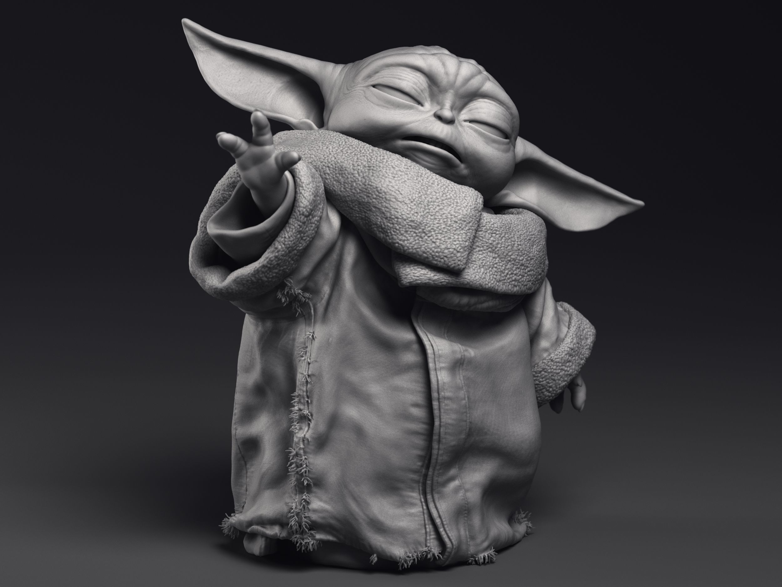 GROGU Baby Yoda Using the Force Printable 3D Model 3D print model_4