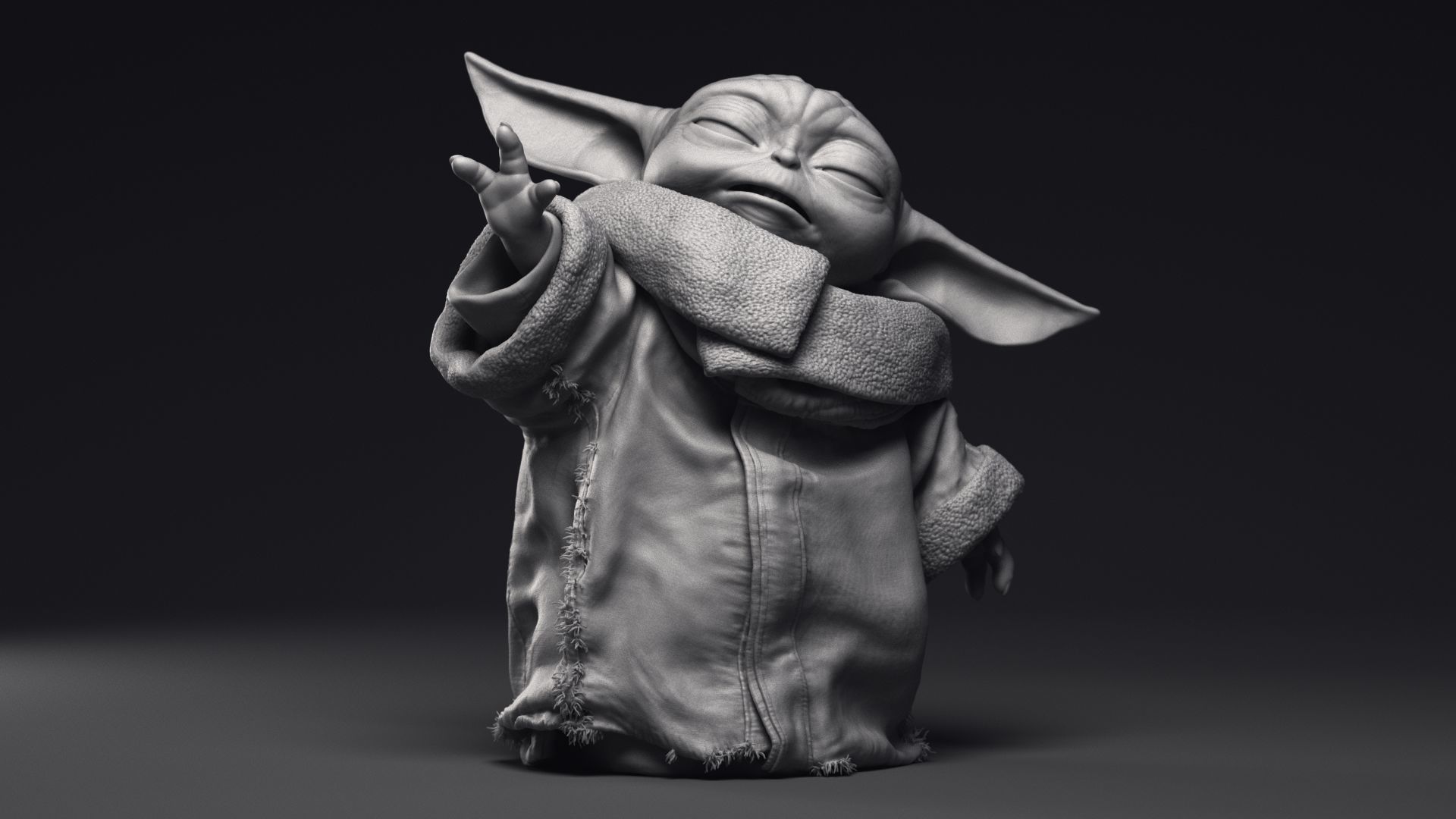 GROGU Baby Yoda Using the Force Printable 3D Model 3D print model_26
