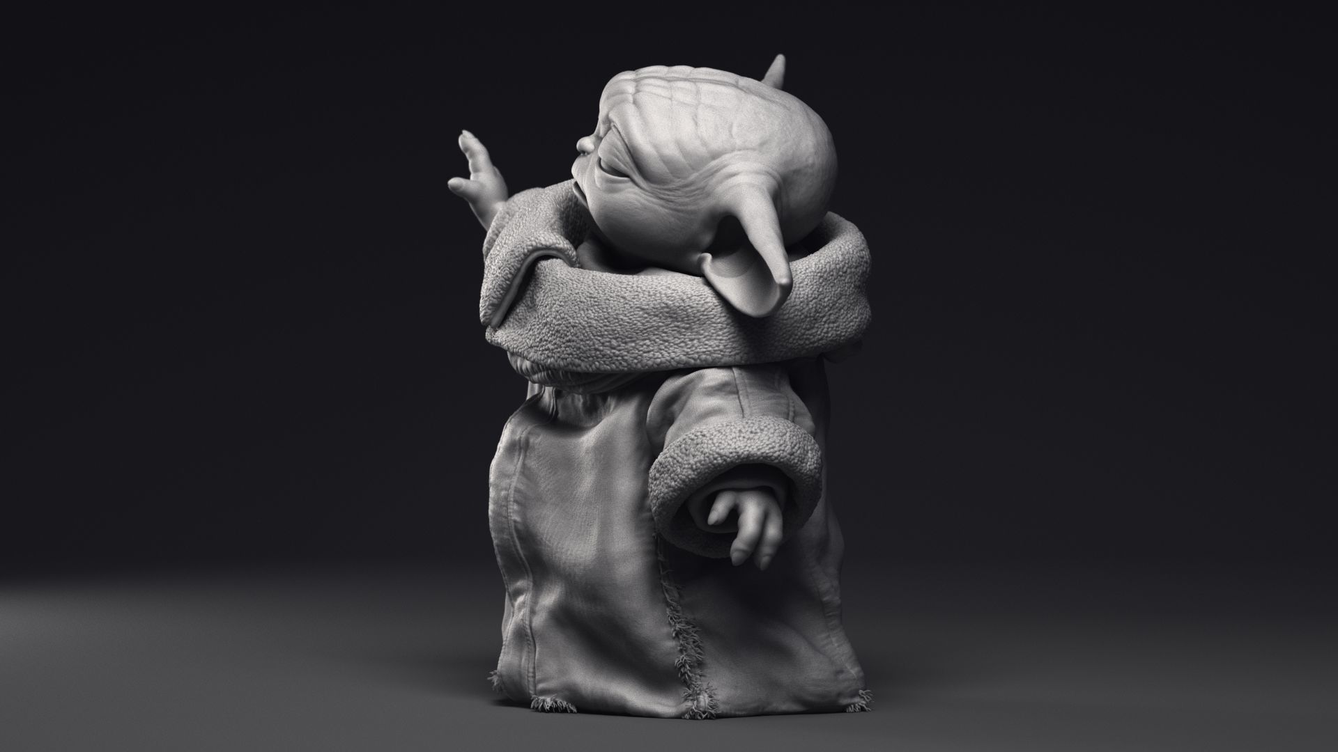GROGU Baby Yoda Using the Force Printable 3D Model 3D print model_15