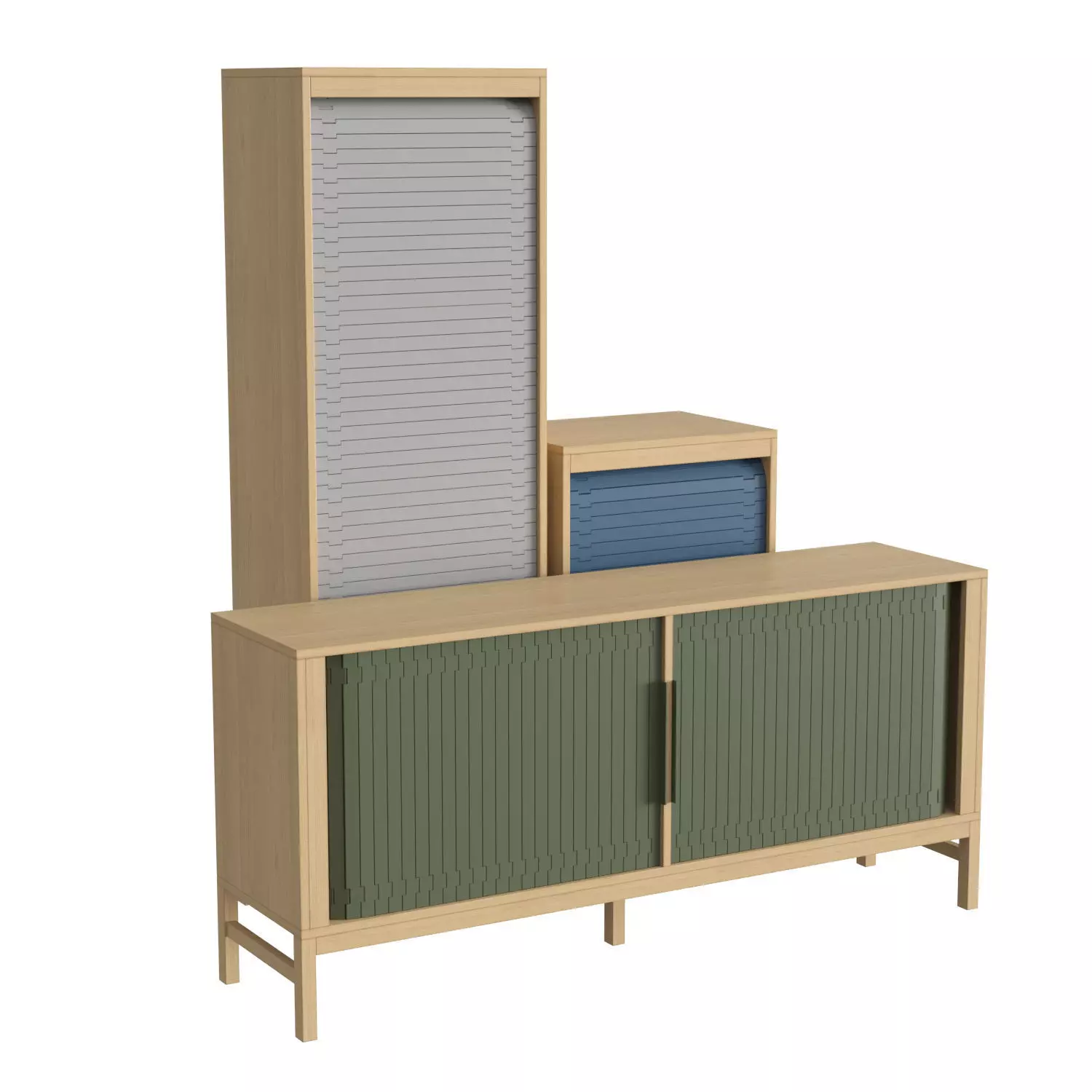 Jalousi Collection sideboard with doors and drawers 3D model_0